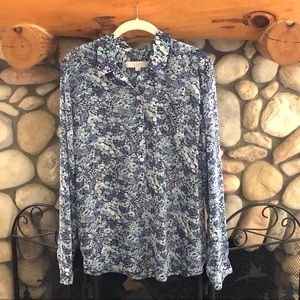 LOFT CHIFFON FLORAL BLOUSE